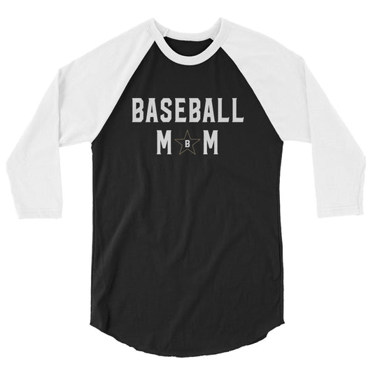 Bombers Baseball Mom Star 3/4 Sleeve Raglan Tee