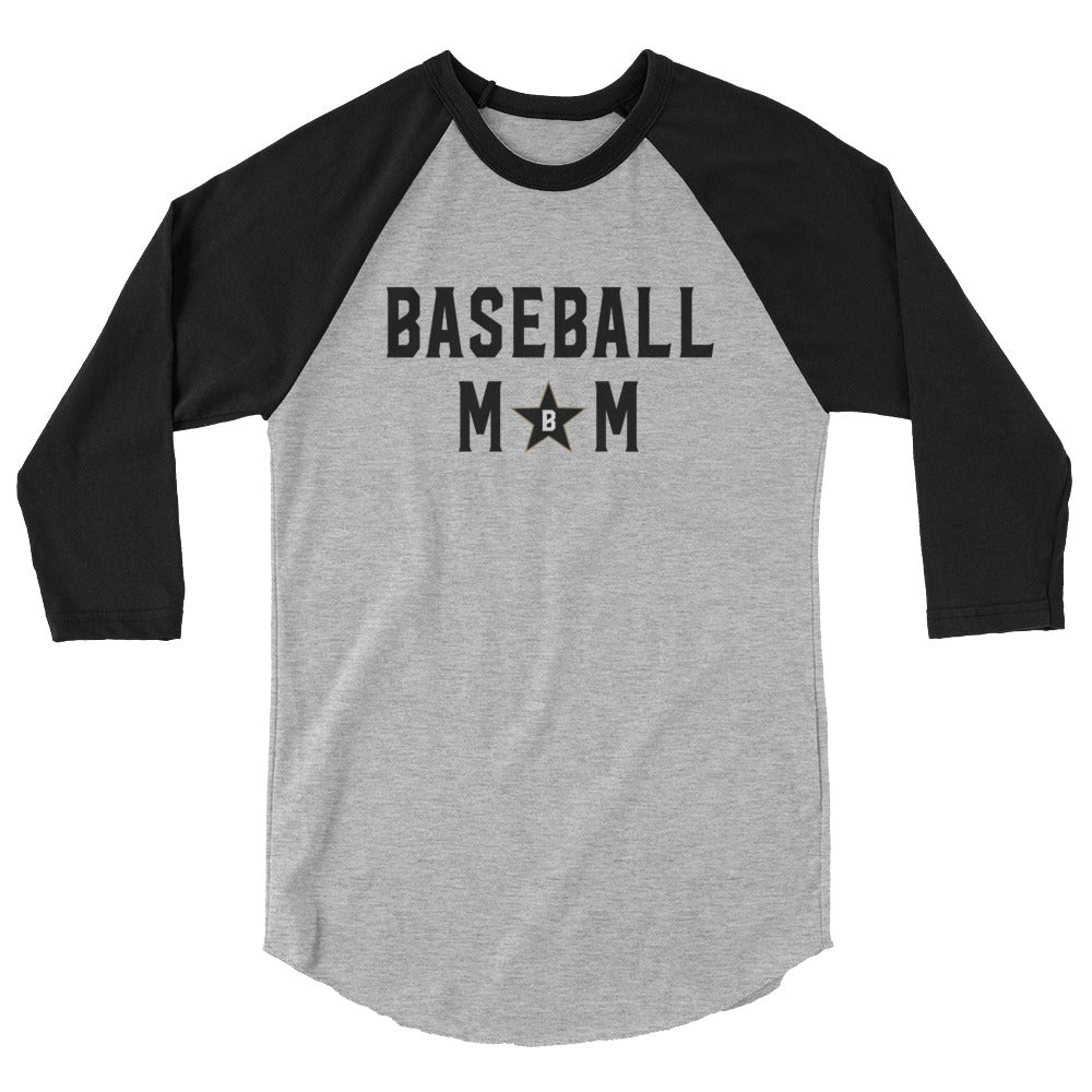 Bombers Baseball Mom Star 3/4 Sleeve Raglan Tee