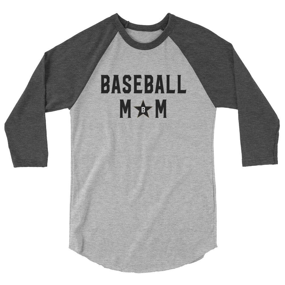 Bombers Baseball Mom Star 3/4 Sleeve Raglan Tee