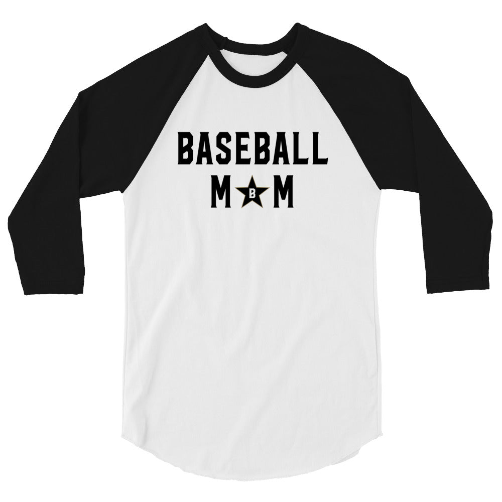 Bombers Baseball Mom Star 3/4 Sleeve Raglan Tee