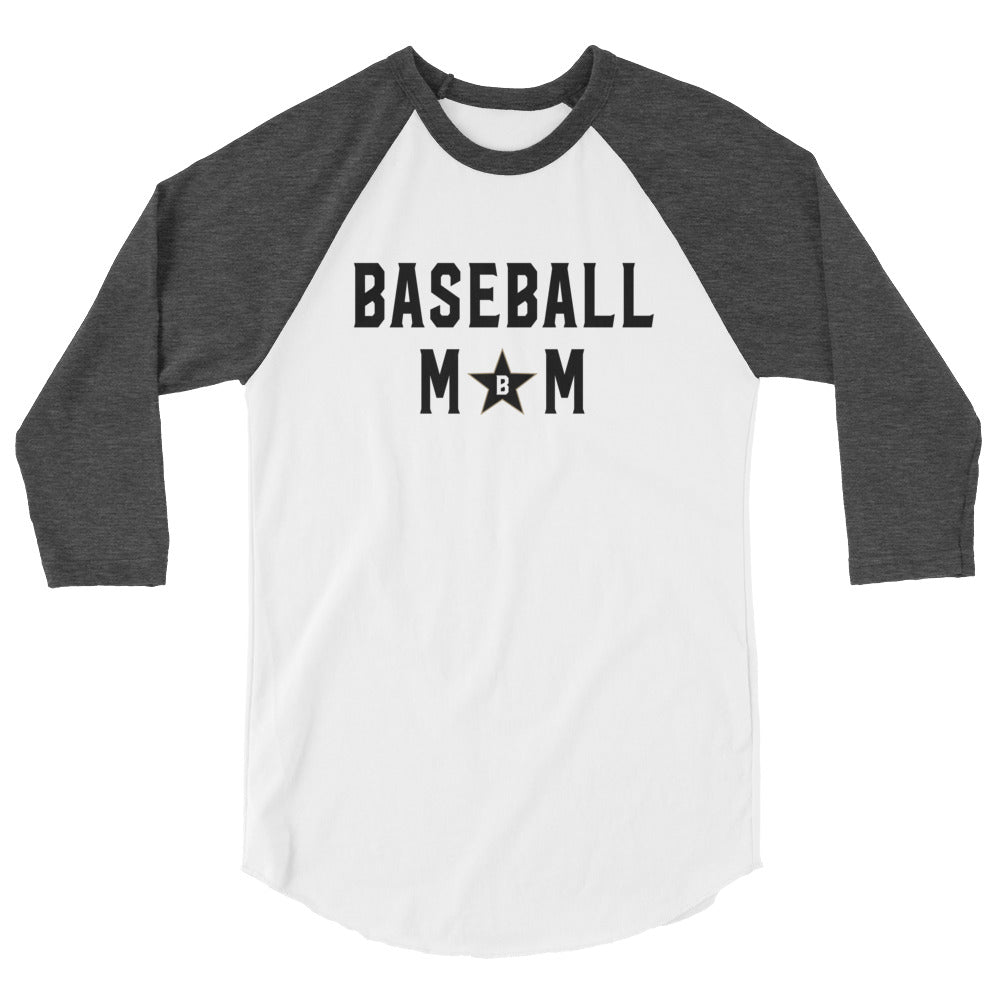 Bombers Baseball Mom Star 3/4 Sleeve Raglan Tee