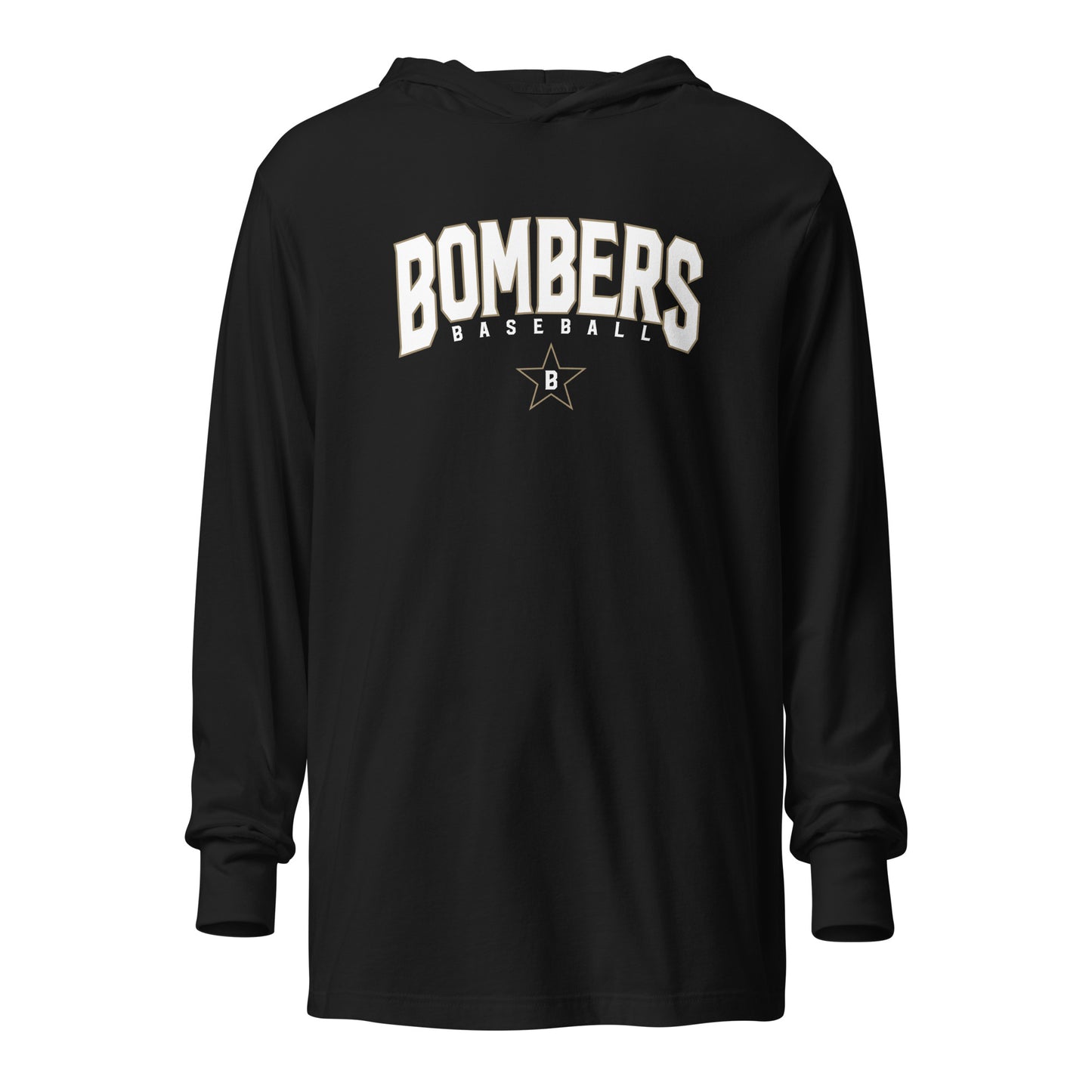 Bombers Bookend Hooded Long-Sleeve Tee | Bella + Canvas