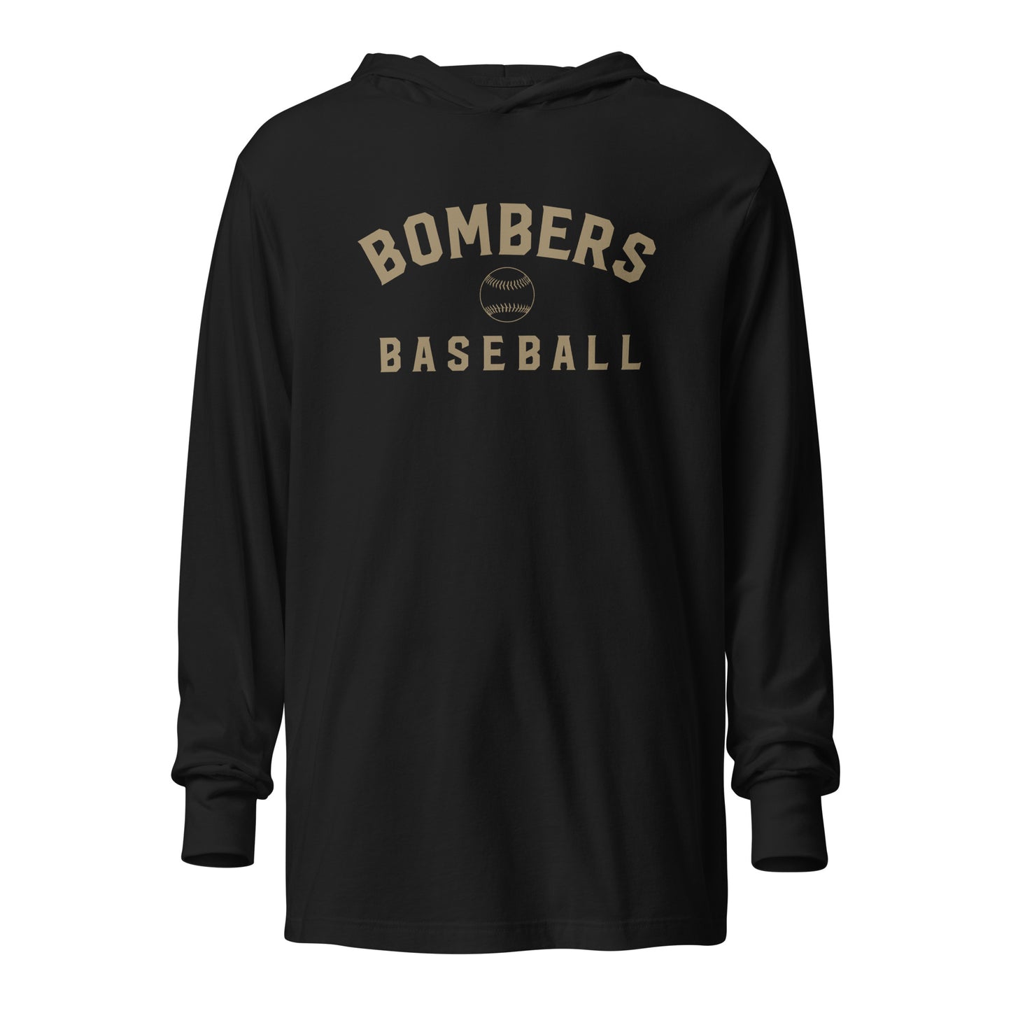 Bombers Baseball Arc Hooded Long-Sleeve Tee | Bella + Canvas