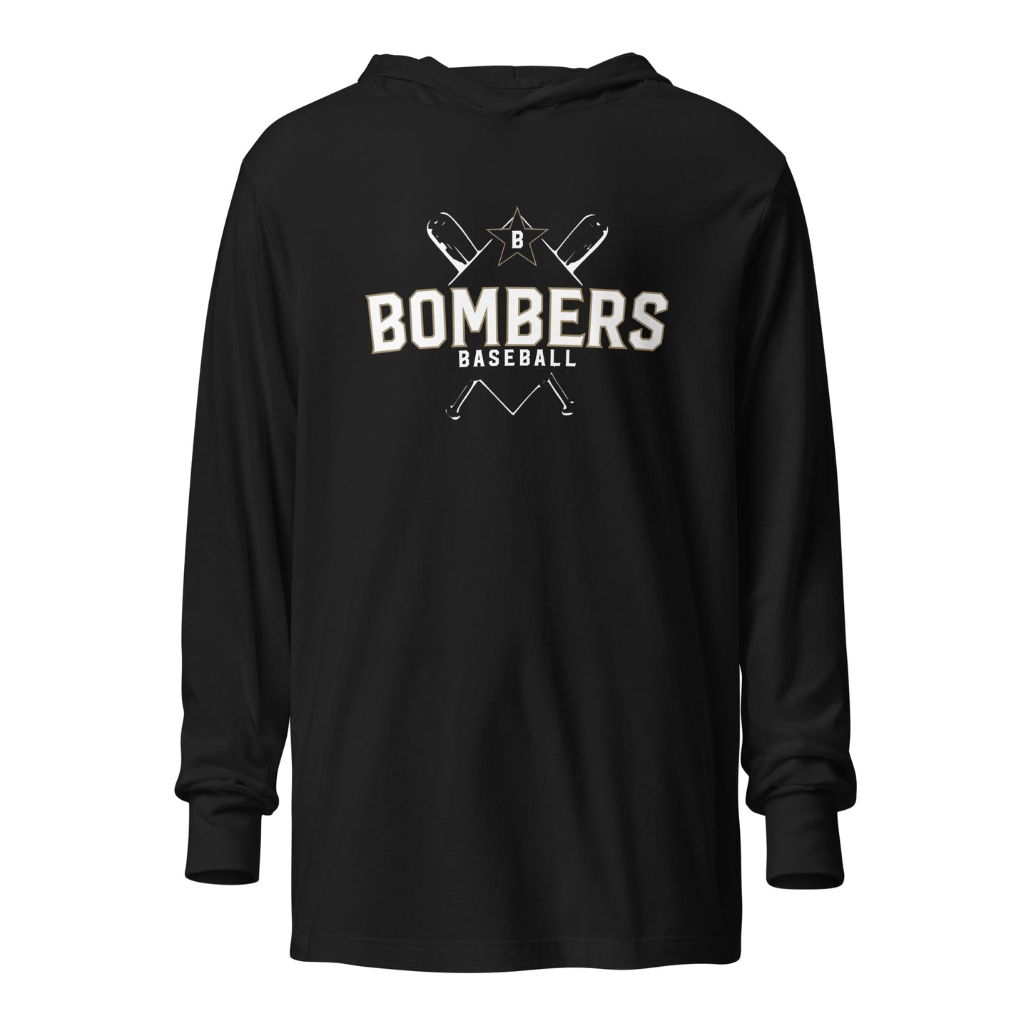 Bombers Cross Hooded Long-Sleeve Tee | Bella + Canvas