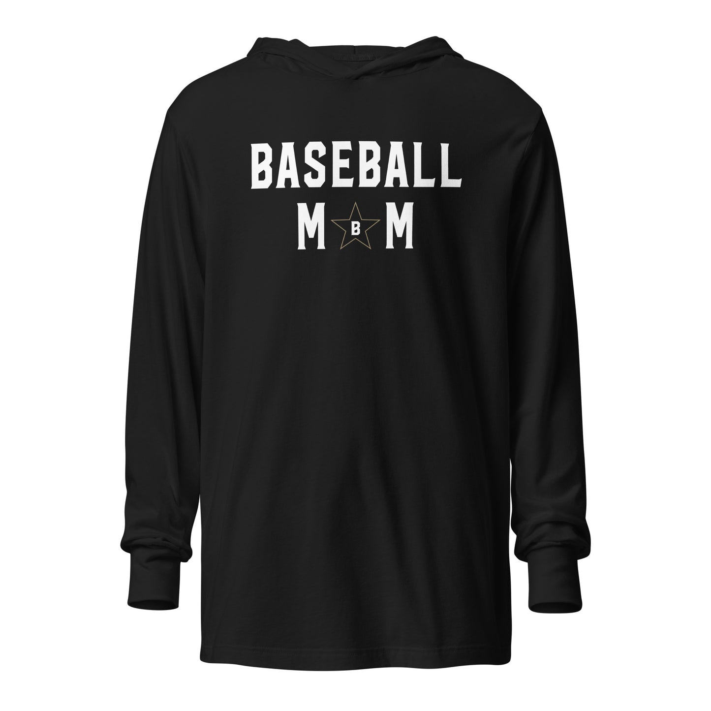 Bombers Baseball Mom Star Hooded Long-Sleeve Tee | Bella + Canvas