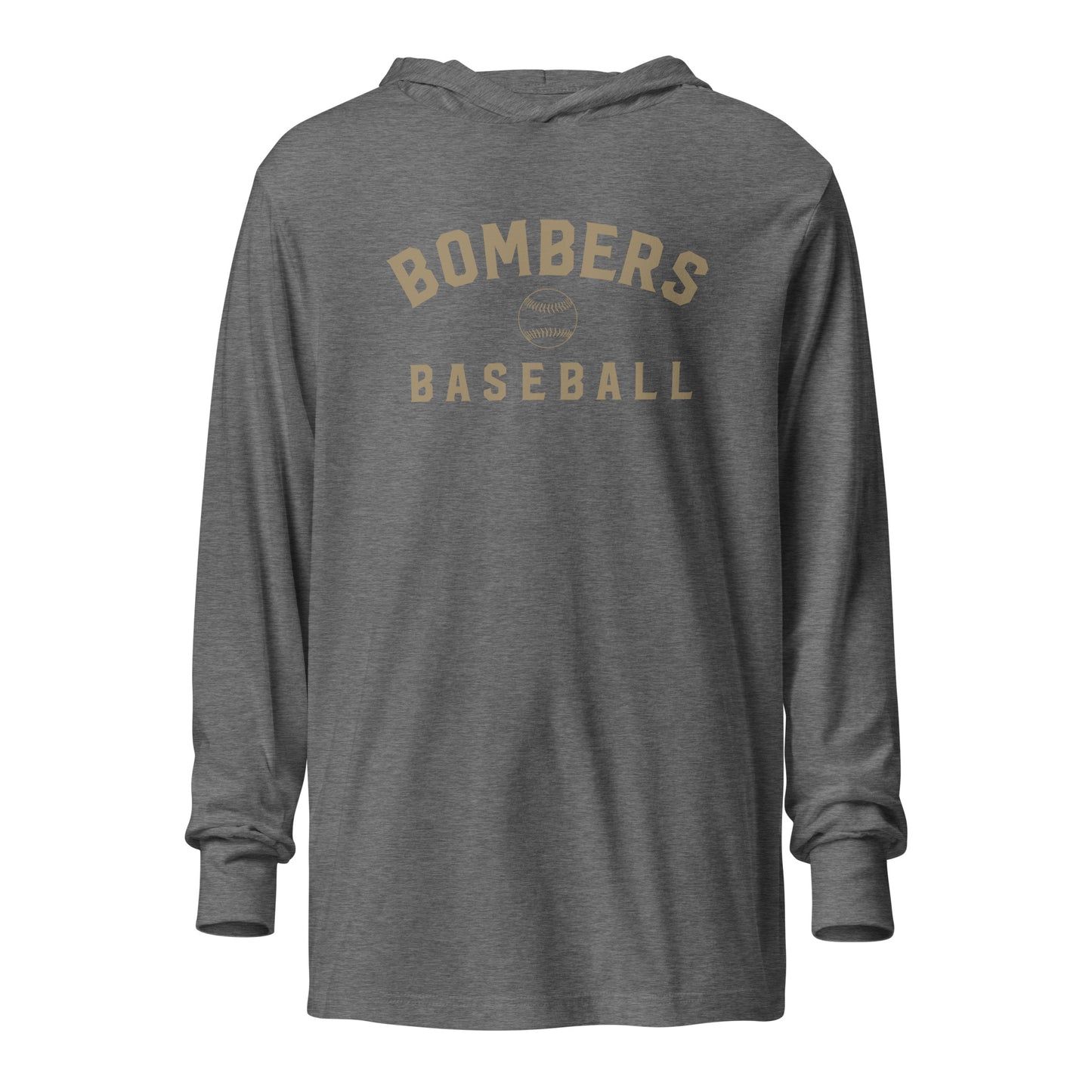 Bombers Baseball Arc Hooded Long-Sleeve Tee | Bella + Canvas