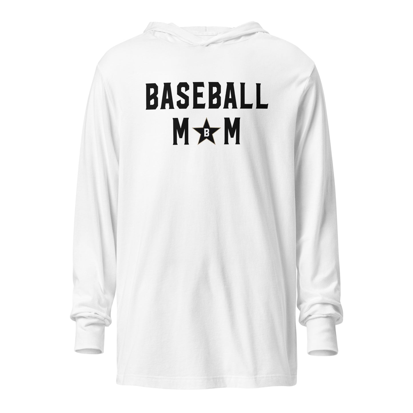 Bombers Baseball Mom Star Hooded Long-Sleeve Tee | Bella + Canvas